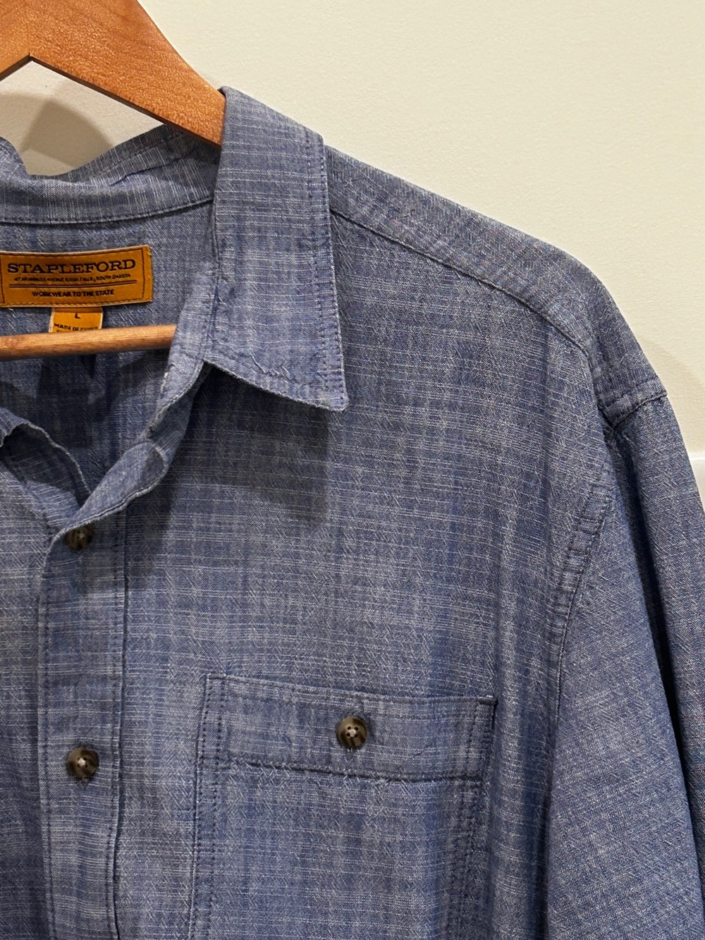Stapleford Blue Chambray Button-Up Shirt